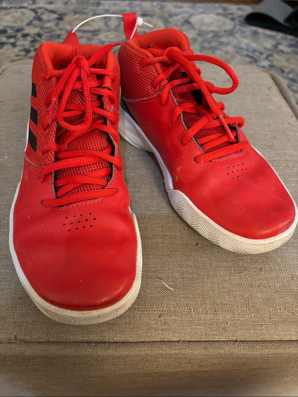 Adidas Kids Red High-Top Sneakers Basketball Shoes